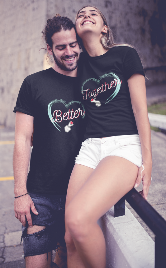 Better Together Couple Matching Black T-Shirts
